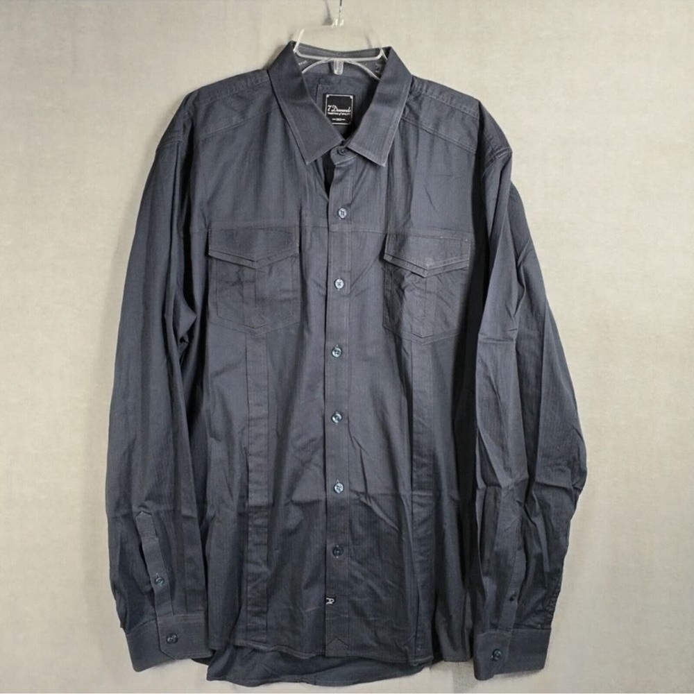 7 Diamonds Men's Dark Gray Button Down Shirt Size XXL BNWOT